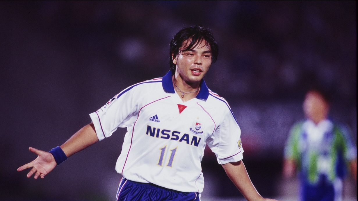 Mantan pemain timnas Jepang, Shoji Jo, saat membela Yokohama F. Marinos di J.League.