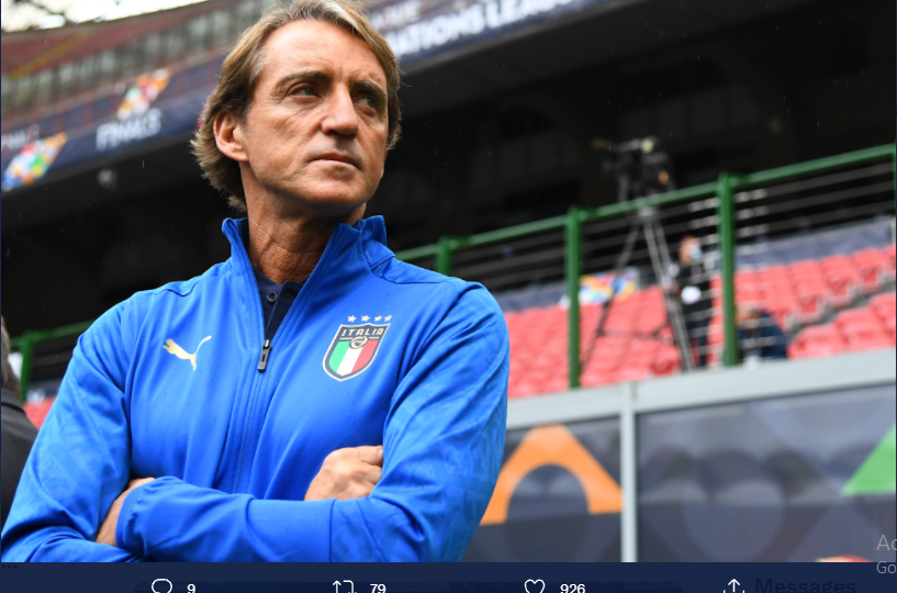 Pelatih Italia, Roberto Mancini.