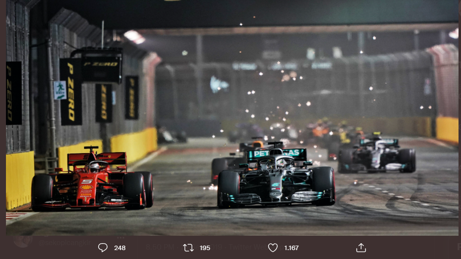 Keseruan balapan F1 GP Singapura 2019.