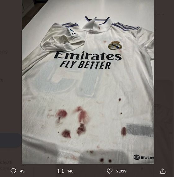 Inilah penampakan jersey milik Fede Valverde dalam laga derbi Atletico Madrid vs Real Madrid yang diunggah sang kekasih di profil Instagramnya.