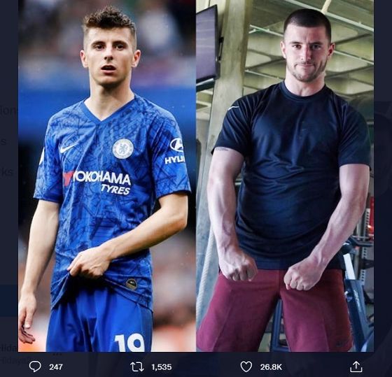 Beginilah perbedaan penampilan bintang Chelsea, Mason Mount, pada tahun 2019 dan yang sekarang (foto kanan).
