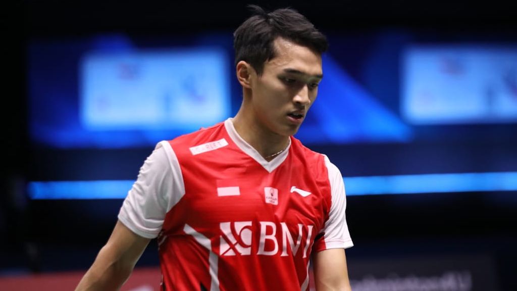 Jonatan Christie gagal menyumbangkan angka untuk Indonesia saat menghadapi Jepang pada semifinal Thomas Cup 2022 yang digelar di Impact Arena, Bangkok, Thailand pada Jumat (13/5/2022).