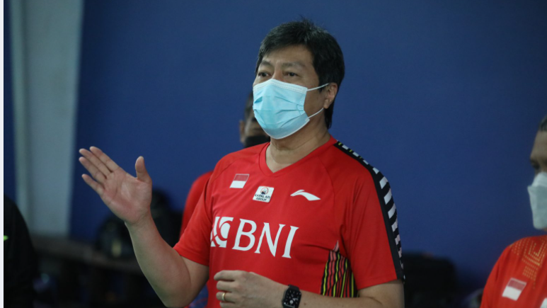 Pelatih ganda putra Indonesia, Aryono Miranat.