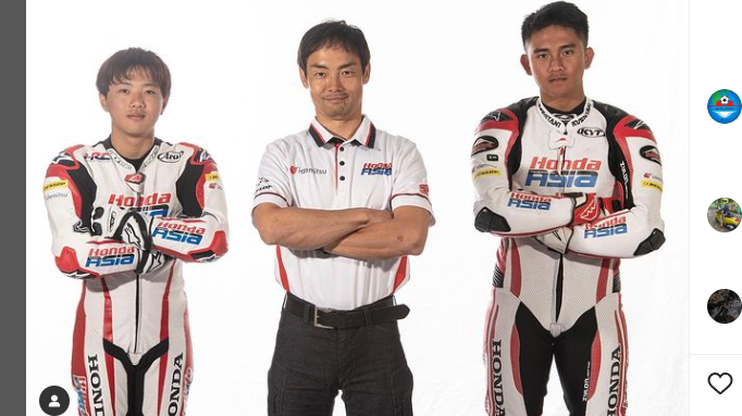 Mario Suryo Aji (kanan) dan Taiyo Furusato (kiri) diumumkan sebagai pembalap Honda Team Asia pada Moto3 2023.
