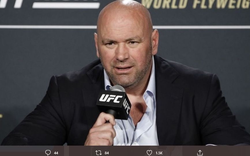 Presiden UFC, Dana White, berbicara dalam sebuah konferensi pers, 2020 lalu. 