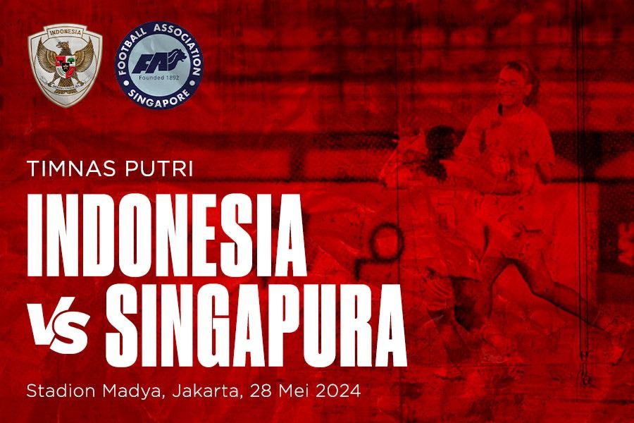 Timnas Putri Indonesia vs Singapura pada laga uji coba internasional di Stadion Madya, Senayan, Jakarta, Selasa (28/5/2024). (Yusuf/Skor.id)