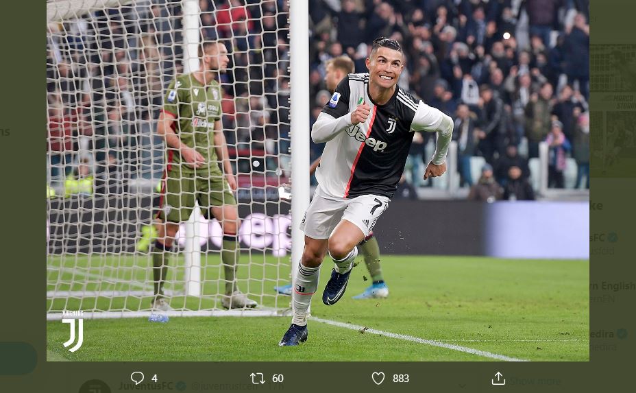 Hat-trick di Laga Juventus vs Cagliari, Cedera Ronaldo Diungkit Lagi