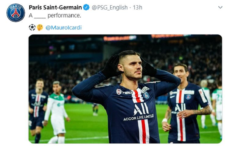 PSG vs St-Etienne: Hanya 13 Kali Sentuh Bola, Icardi Cetak Hat-trick