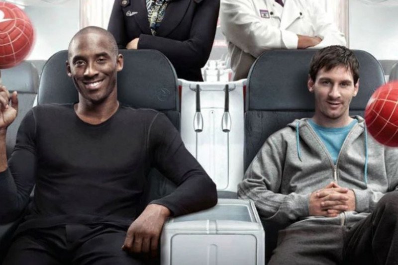 Momen Lionel Messi dan Kobe Bryant Adu Kemampuan di Pesawat