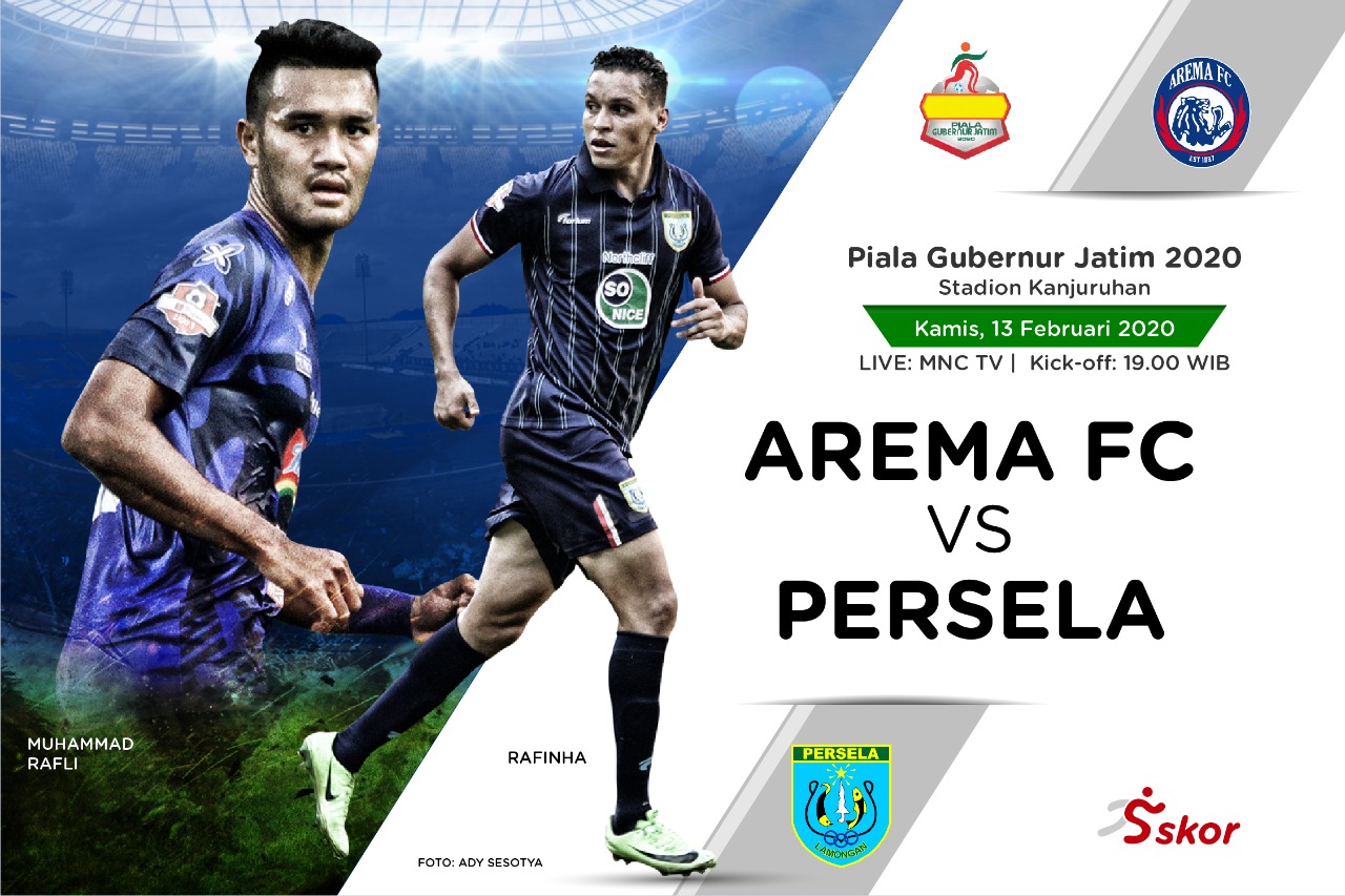 Susunan Pemain Piala Gubernur Jatim 2020: Arema FC vs Persela