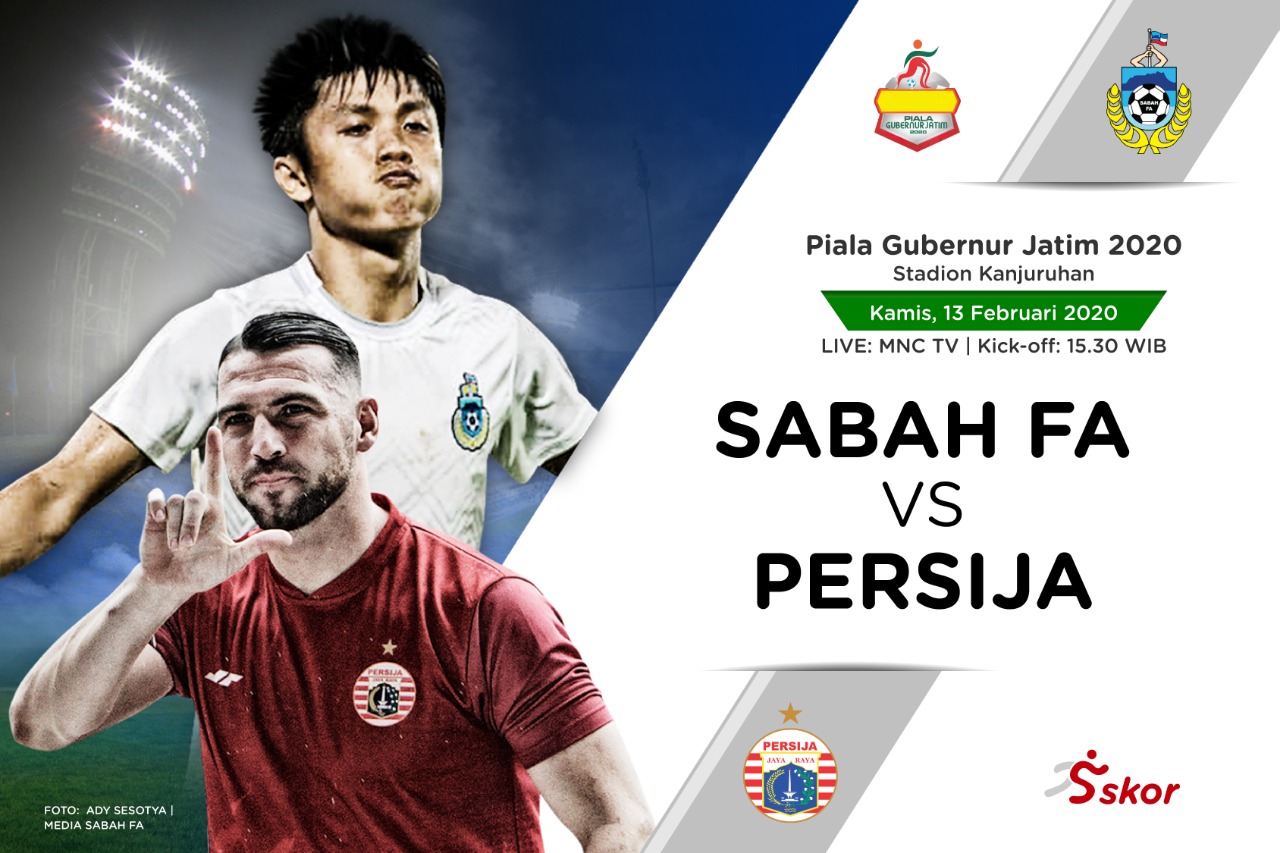 Prediksi Pertandingan Piala Gubernur Jatim 2020: Sabah FA vs Persija