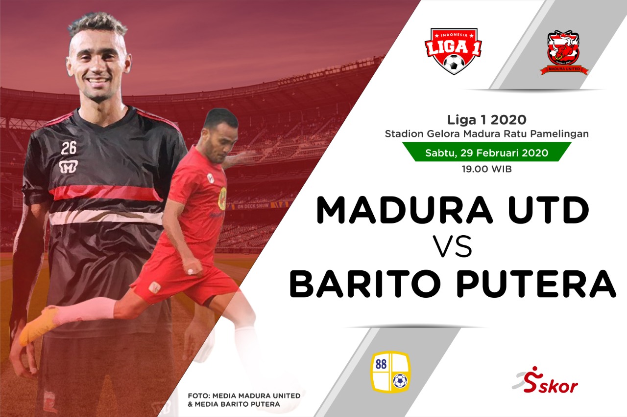 Babak I Madura United Vs Barito Putera: Tuan Rumah Pesta Gol