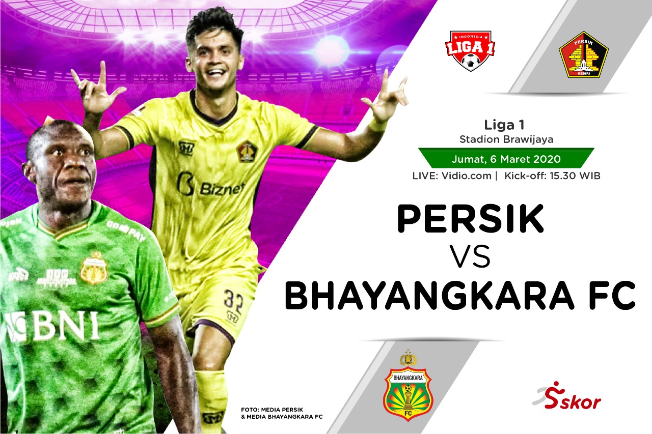 Susunan Pemain Persik vs Bhayangkara FC: Macan Putih Pasang Striker Asing Anyar
