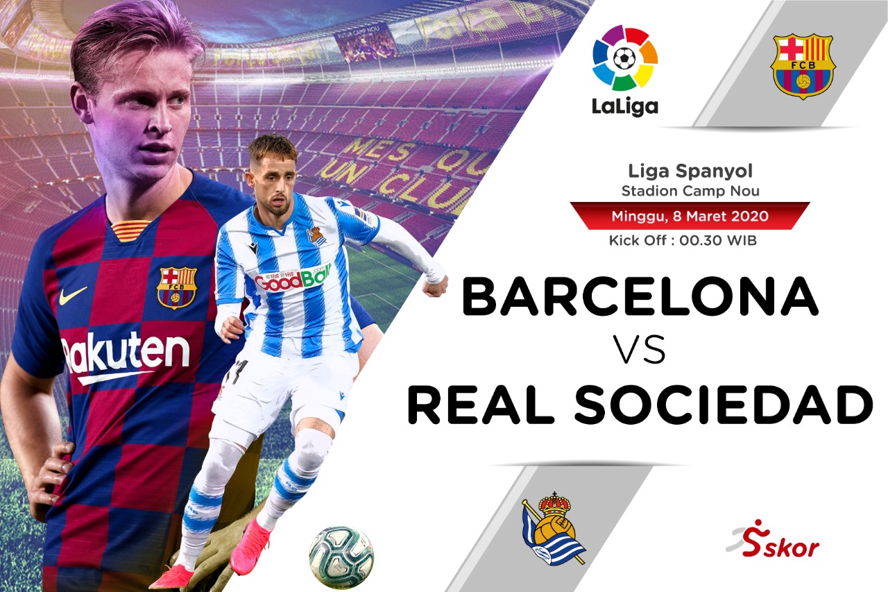 Babak I Barcelona vs Real Sociedad: Messi dan Braithwaite Gagal Cetak Gol