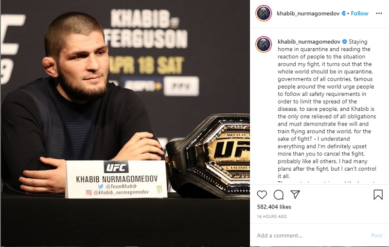 Respons Khabib Nurmagomedov soal Polemik UFC 249