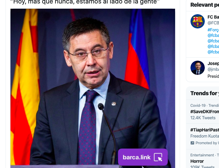 Presiden Barcelona Paksa Wakilnya Mundur untuk Amankan Jabatan