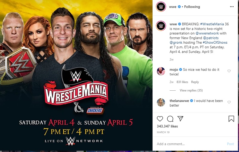 Jadi Host WrestleMania 36, Gronkowski Dapat Dukungan Legenda WWE