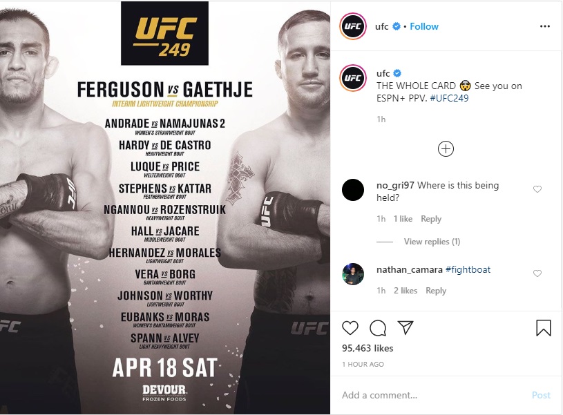UFC 249: Justin Gaethje Resmi Gantikan Khabib Nurmagomedov
