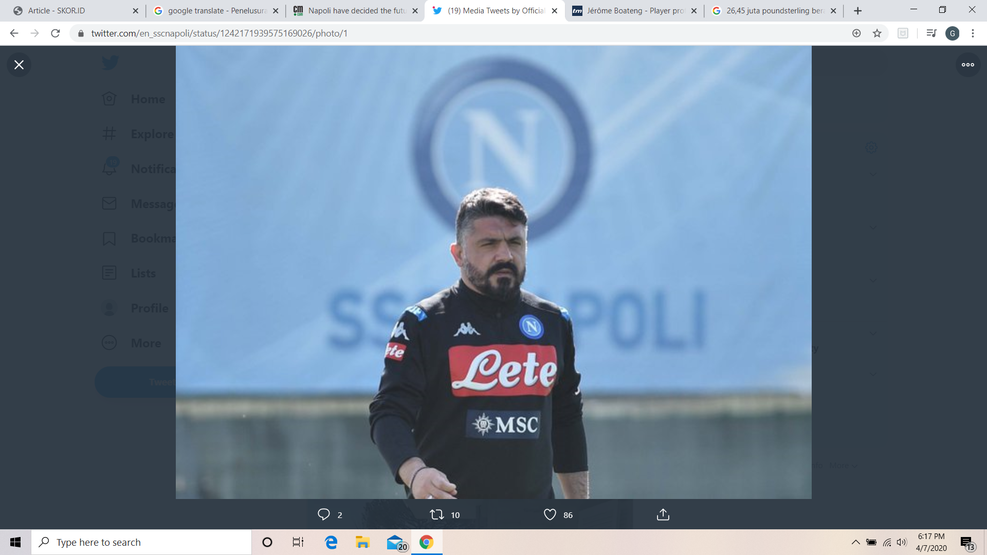 Napoli dan AC MIlan Berduka atas Meninggalnya Adik Gattuso