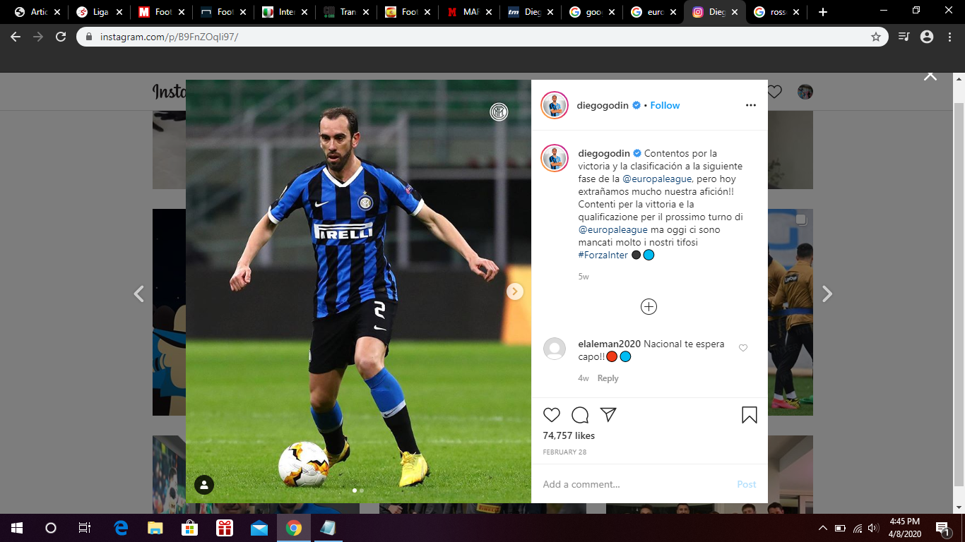 Penjualan Diego Godin Akan Pangkas Pengeluaran Inter Milan