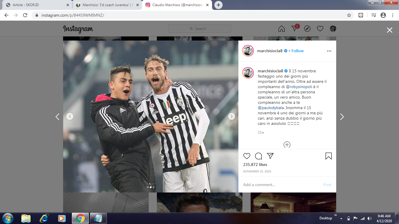 Claudio Marchisio Bersedia Latih Juventus