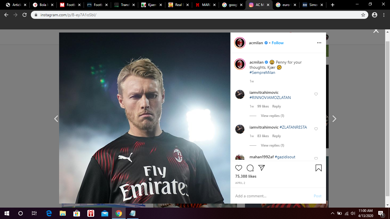 Simon Kjaer Ingin Tetap Berseragam AC Milan Musim Depan