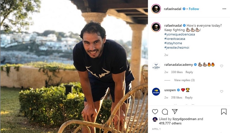 Pertama Kali Instagram Live, Rafael Nadal Jadi Olok-olok Roger Federer dan Andy Murray