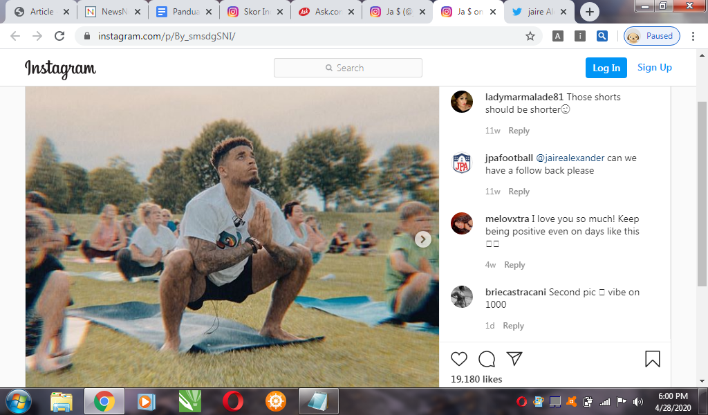 NFL: Jaire Alexander Temukan Kedamaian lewat Meditasi dan Yoga 