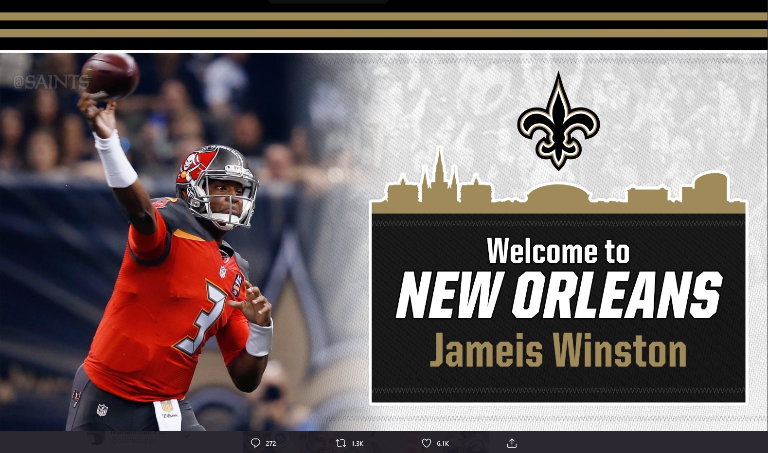 NFL: Jameis Winston Gabung New Orleans Saints