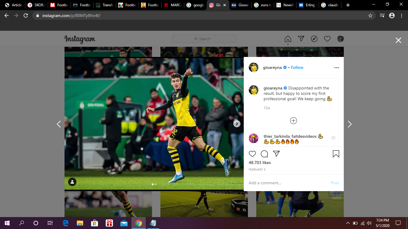 Erling Haaland Perkenalkan Giovanni Reyna, ''The American Dream'' di Borussia Dortmund