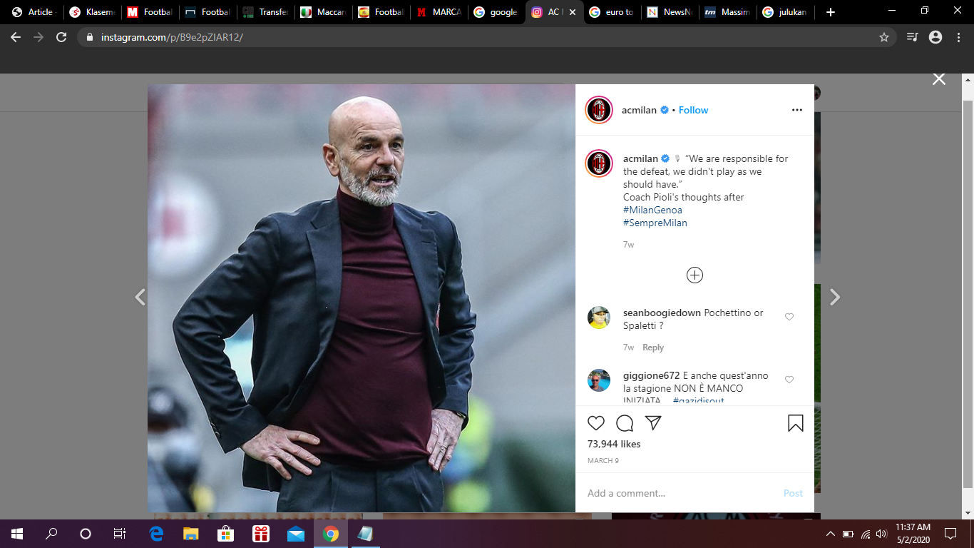 Stefano Pioli Dinilai Tidak Cocok Tangani AC Milan