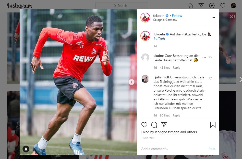 Usai Kembali Latihan, Tiga Pemain FC Koln Malah Positif Virus Corona