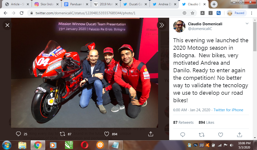 Ducati Kumpulkan Donasi Rp1,63 Miliar untuk Pasien Covid-19 di ICU