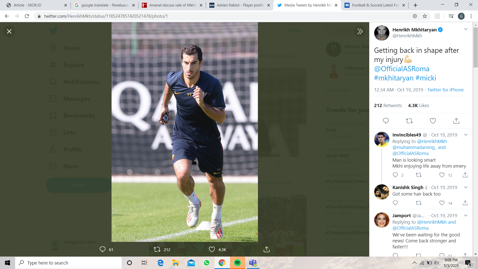 AS Roma Ingin Permanenkan Henrikh Mkhitaryan, Arsenal Buka Pintu
