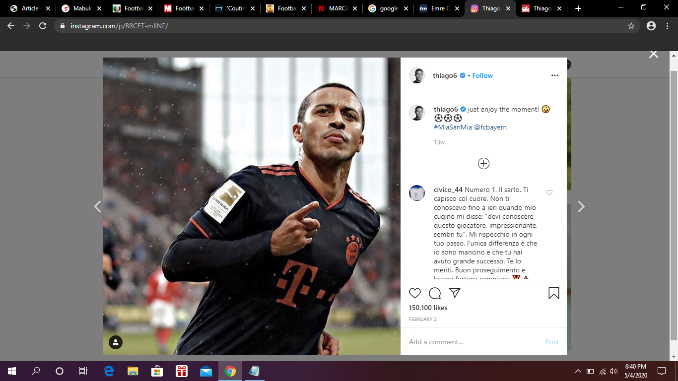 Sepakati Kontrak Baru, Thiago Alcantara Ingin Akhiri Karier di Bayern Munchen