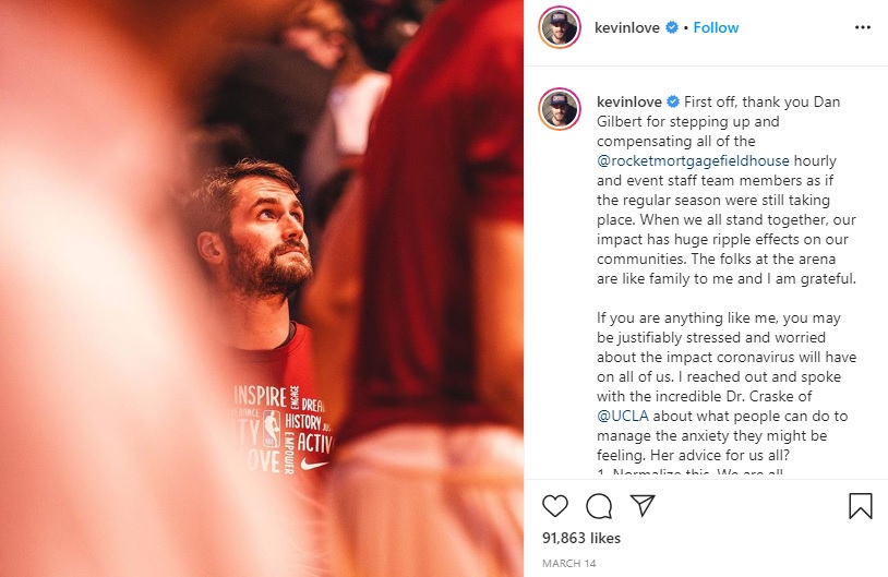 Kevin Love Merasa Aneh Bisa Kembali Latihan di Markas Cleveland Cavaliers