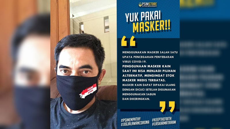 Pandemi Covid-19 Belum Mereda, PSIM Yogyakarta Gencar Kampanye Penggunaan Masker