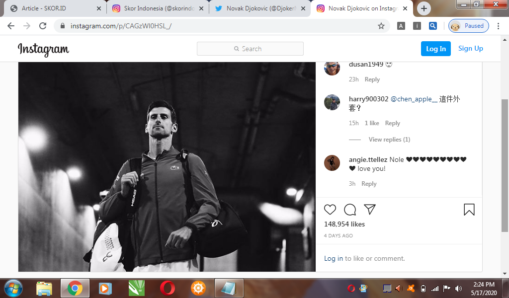 Cedera, Novak Djokovic Mundur dari Nomor Ganda di Cincinnati Masters 2020