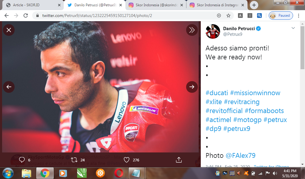 Curahan Hati Danilo Petrucci Usai Mengakhiri 6 Tahun Kebersamaan dengan Ducati