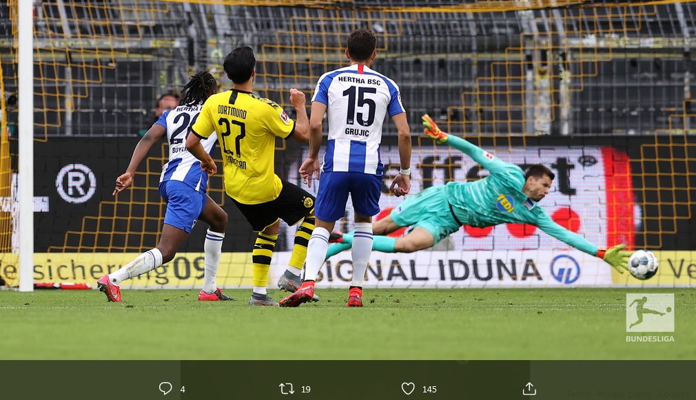 Hasil Liga Jerman: Borussia Dortmund 1-0 Hertha Berlin
