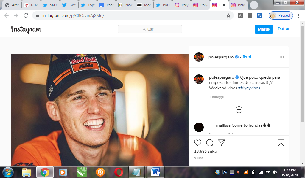 Pol Espargaro Fokus Incar Hasil Positif Bersama KTM pada MotoGP 2020