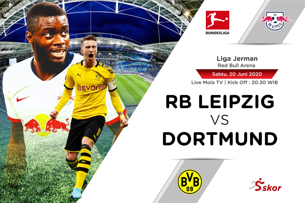Link Live Streaming Liga Jerman: RB Leipzig vs Borussia Dortmund di Mola TV
