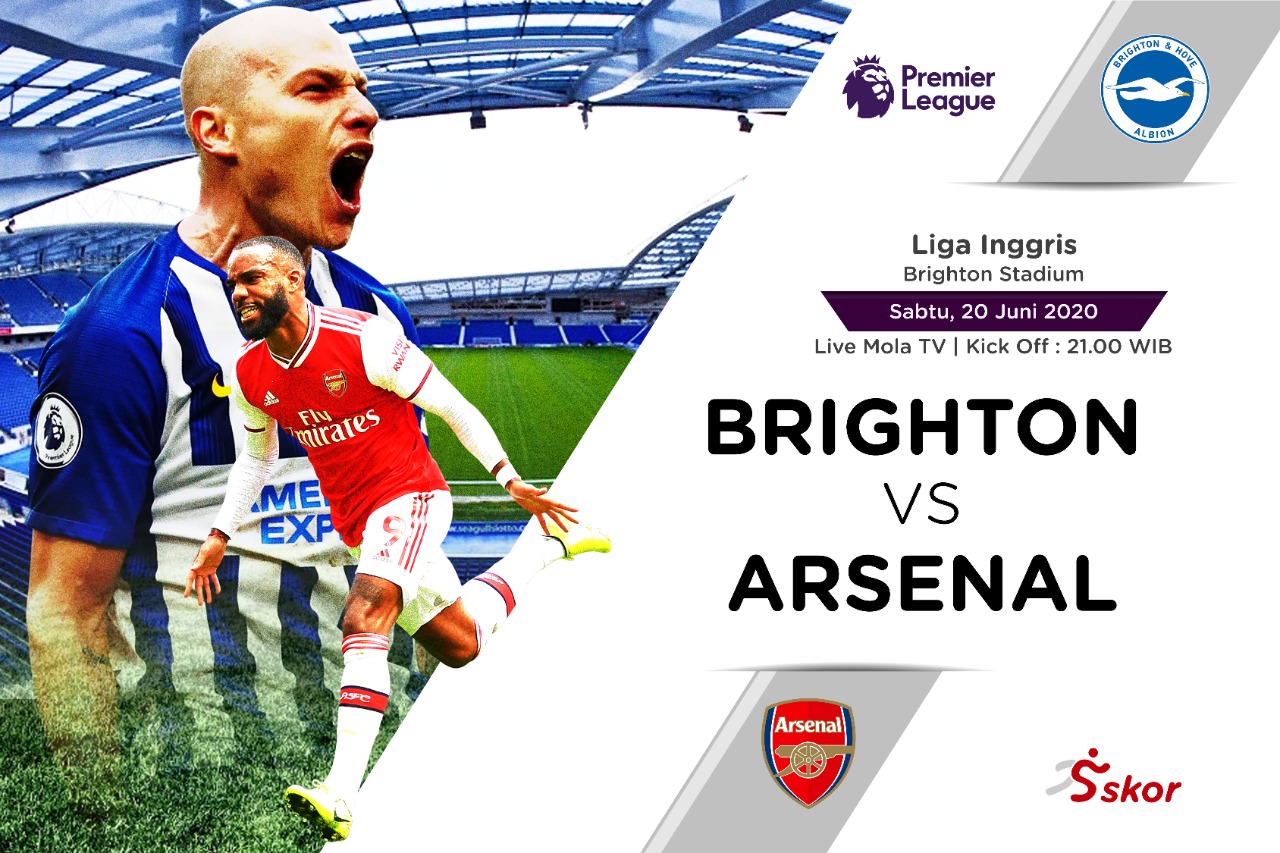 Susunan Pemain Liga Inggris: Brighton vs Arsenal