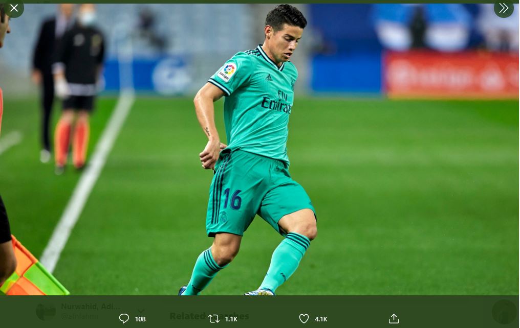 PSG Ikut dalam Persaingan Dapatkan James Rodriguez dari Real Madrid