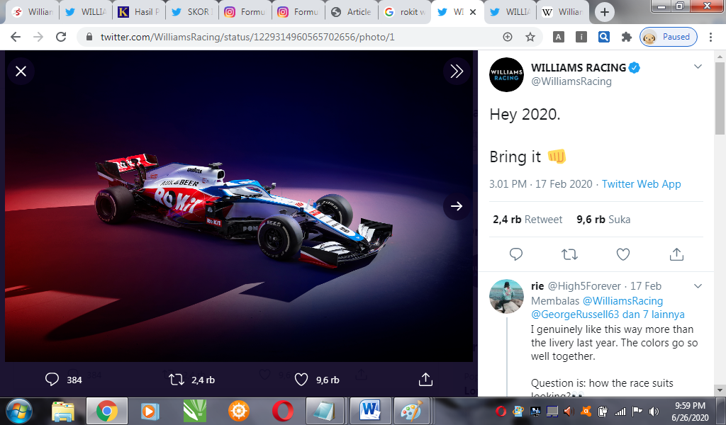 George Russell dan Nicholas Latifi Tetap Bersama Williams Racing dalam F1 2021