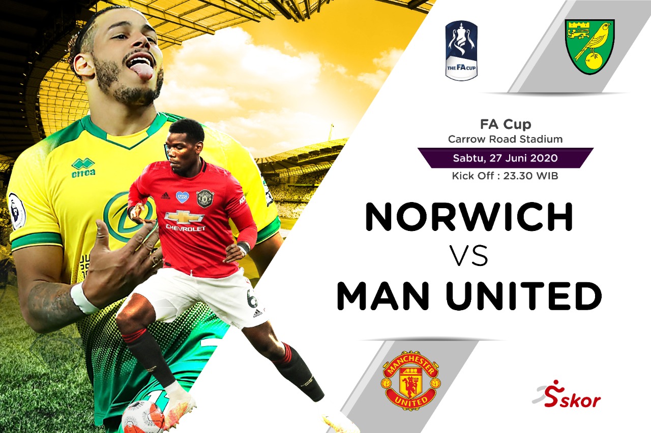 Susunan Pemain Piala FA: Norwich City vs Manchester United