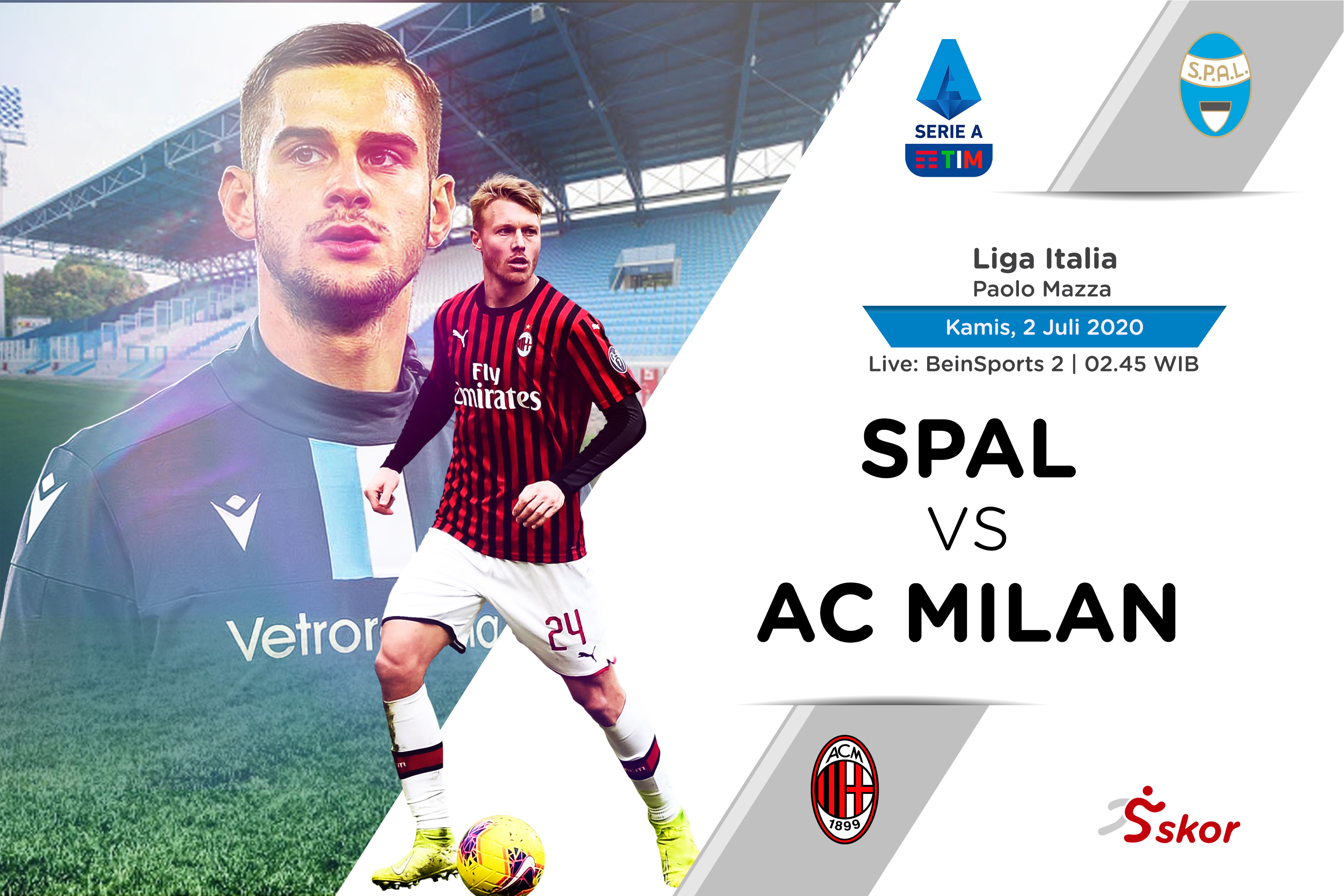 Link Live Streaming Liga Italia: SPAL vs AC Milan