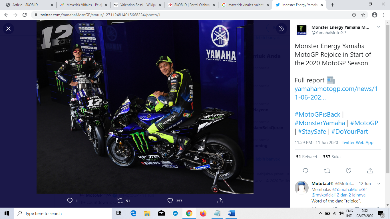 Maverick Vinales Sebut Kepergian Valentino Rossi Bisa Berdampak Besar bagi Yamaha
