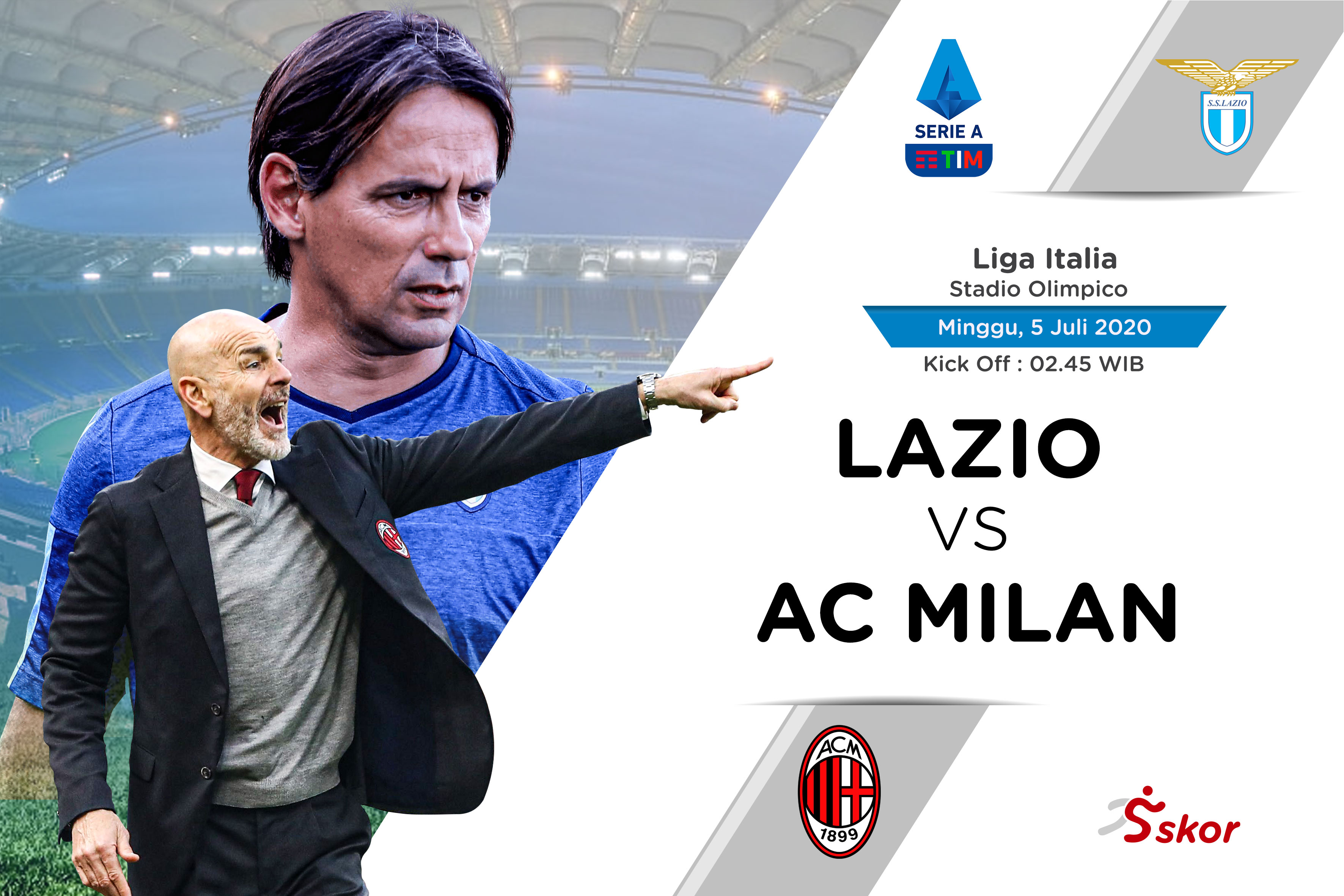 Susunan Pemain Liga Italia: Lazio vs AC Milan