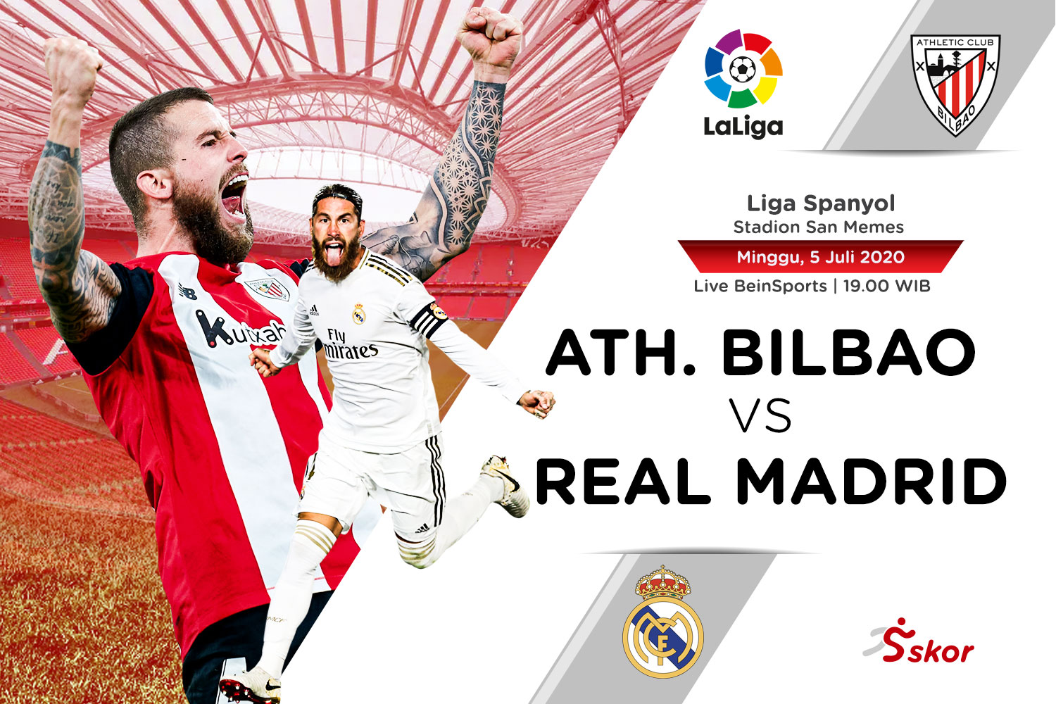 Link Live Streaming Liga Spanyol: Athletic Bilbao vs Real Madrid
